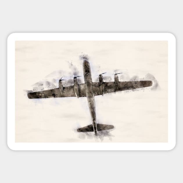 B-29 Superfortress Watercolor Sticker by jecphotography